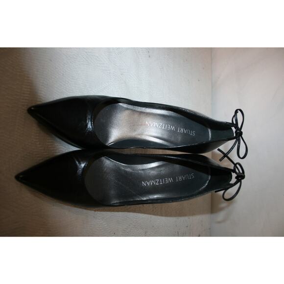 New Stuart Weitzman Black Leather Pumps 6 M - Picture 3 of 6